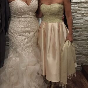 Ark & Co Strapless Gold and Cream Dress